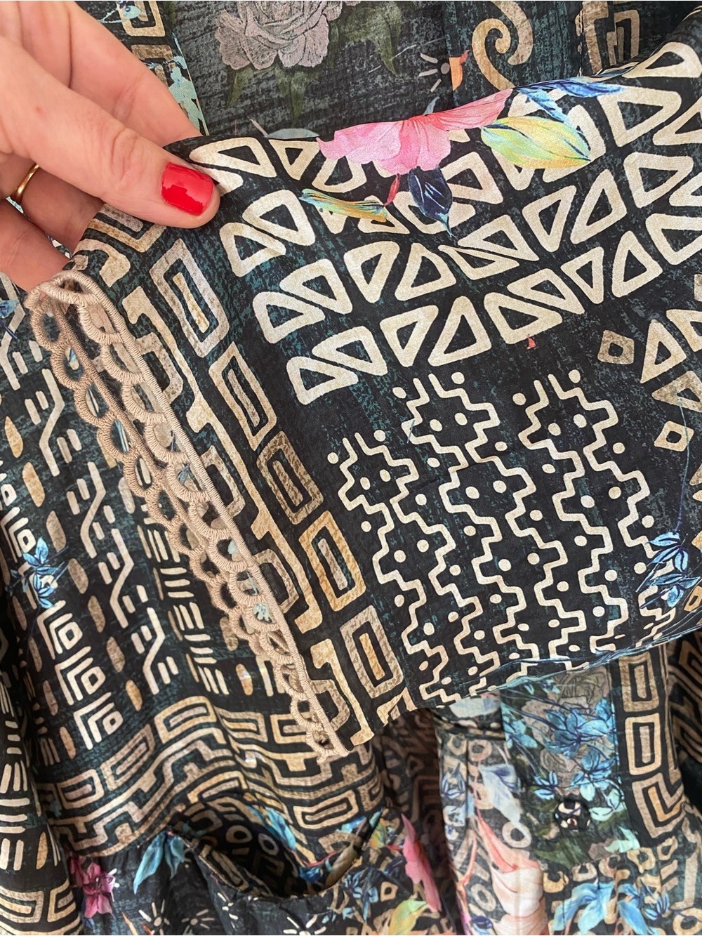 NWOT Johnny Was Black Floral Patchwork Silk Kimono size L - Picture 11 of 16